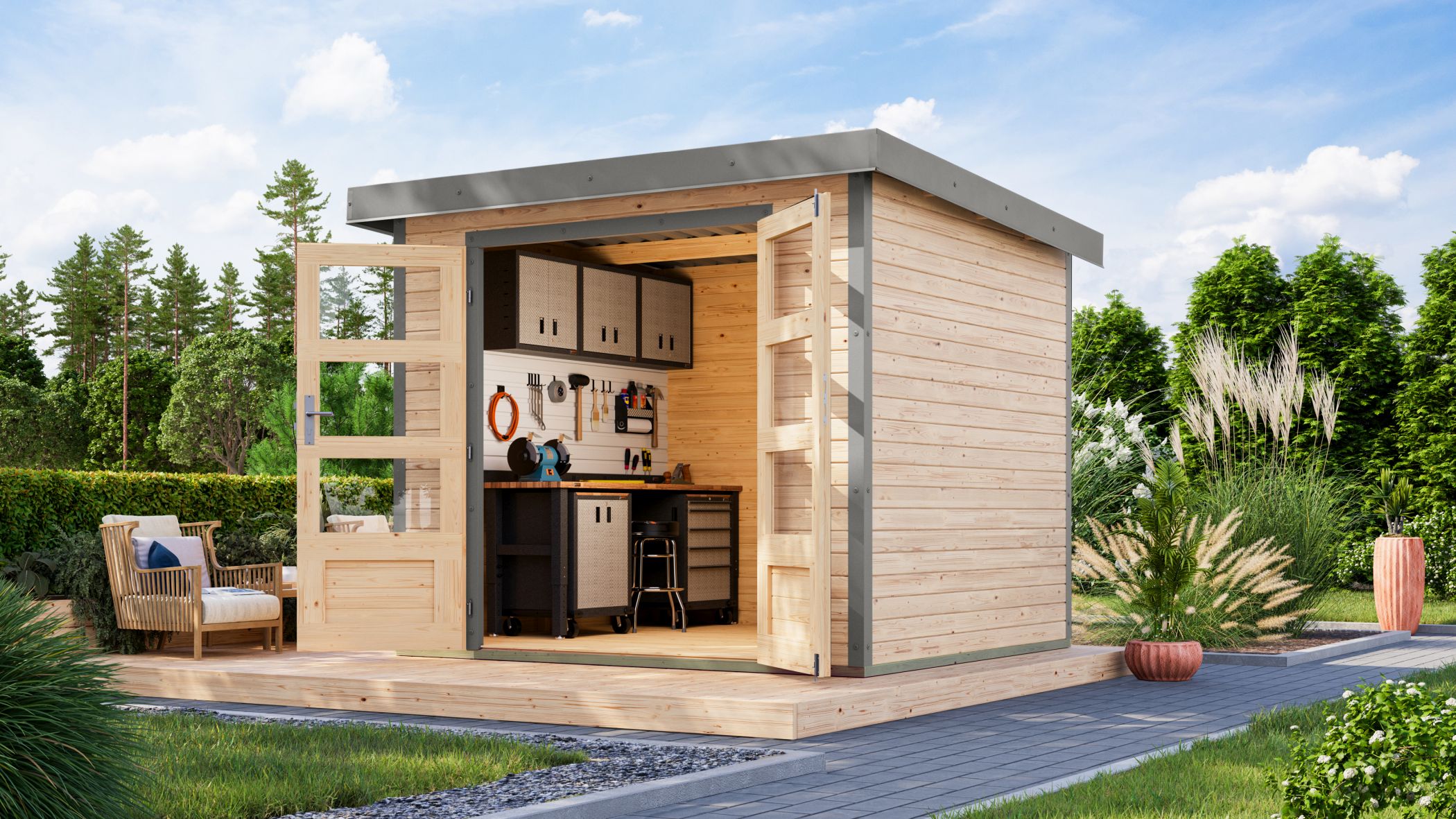 Gartenhaus Holz & Metall Jupiter 3