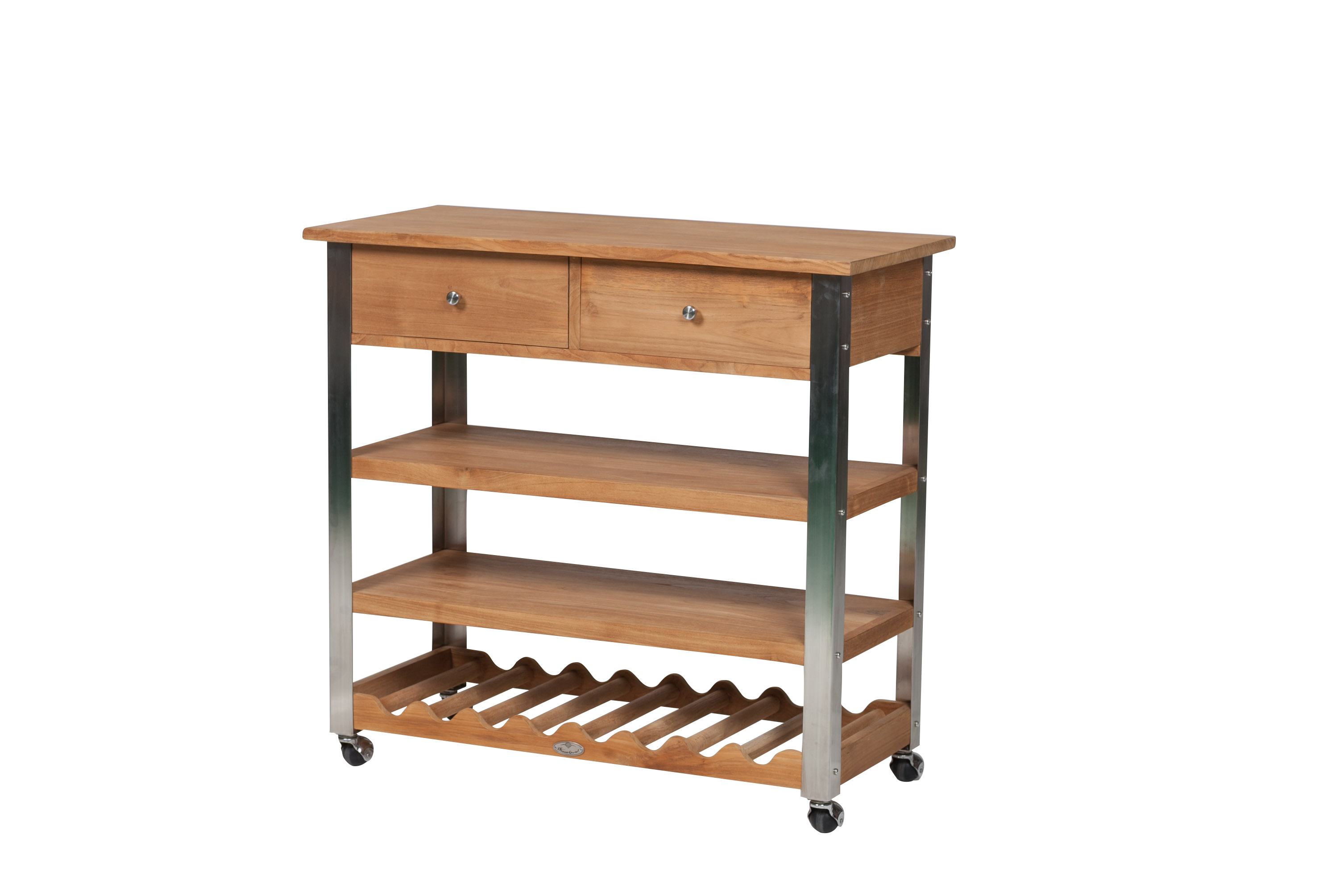 Diamond Garden Weintrolley - Beistellwagen Merlot 96x45x91cm Edelstahl / Premium Teak