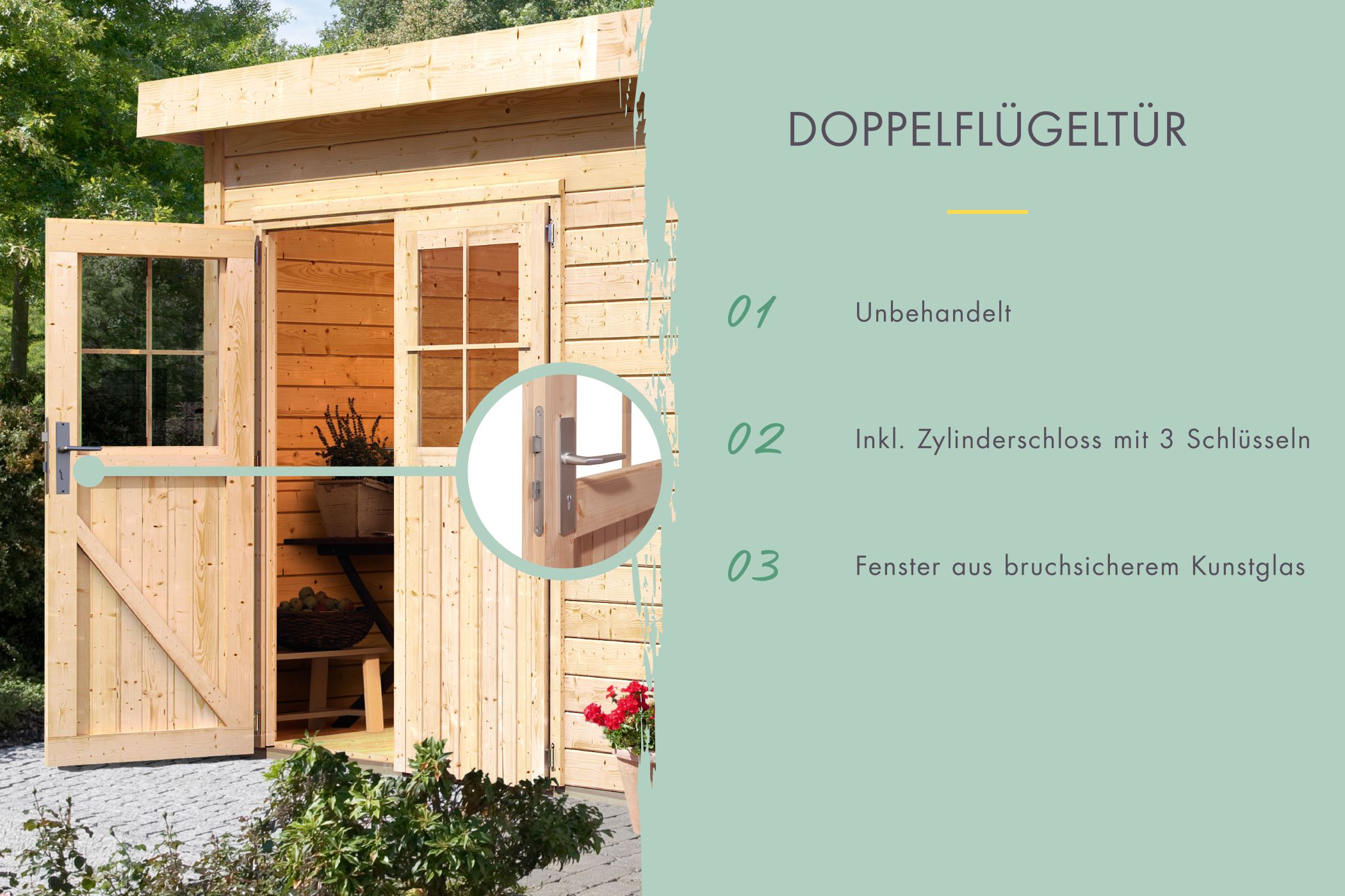 Gartenhaus Tintrup naturbelassen / Lagerabverkauf