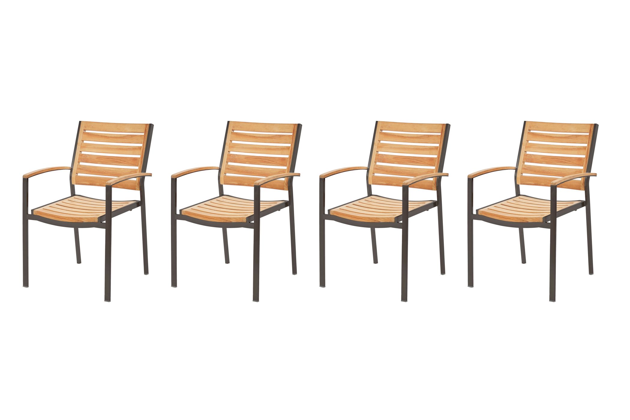 Diamond Garden Stuhl Treviso Stapelstuhl Edelstahl / 4er Set