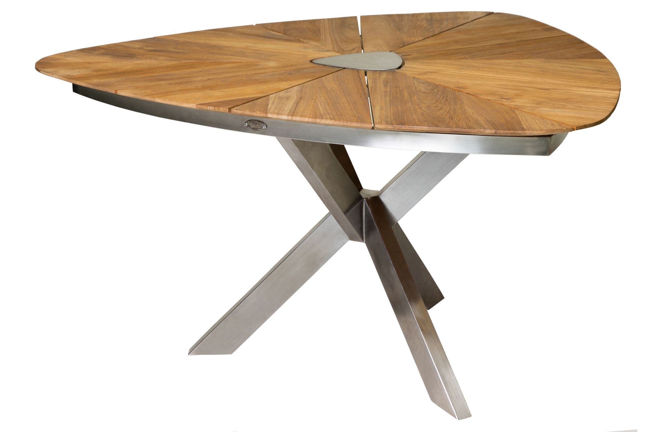 Diamond Garden Tisch Lyon 150 cm Triangel Edelstahl / Recycled Teak