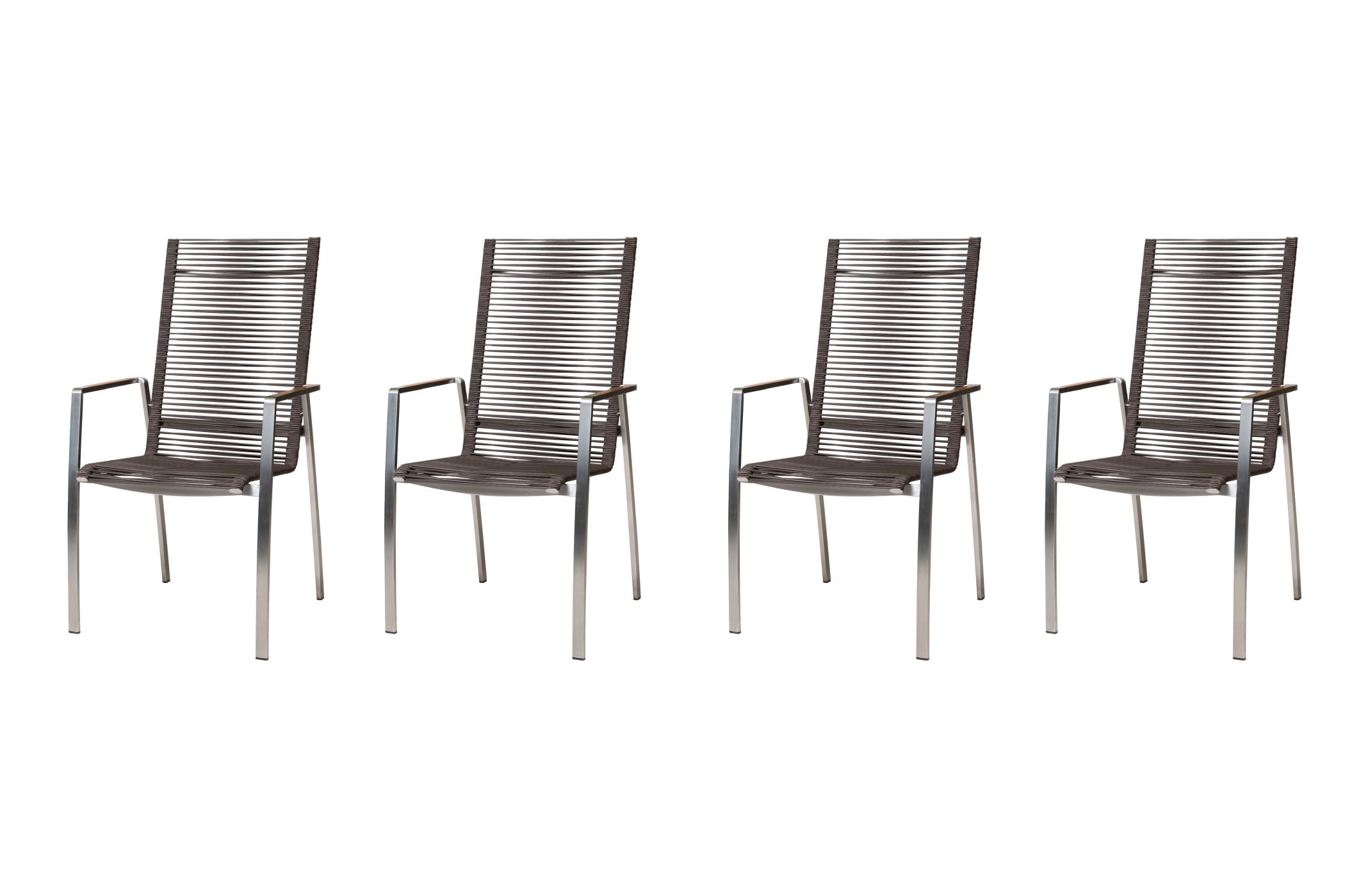 Diamond Garden Stuhl Atlanta Stapelstuhl Edelstahl/ 4er Set