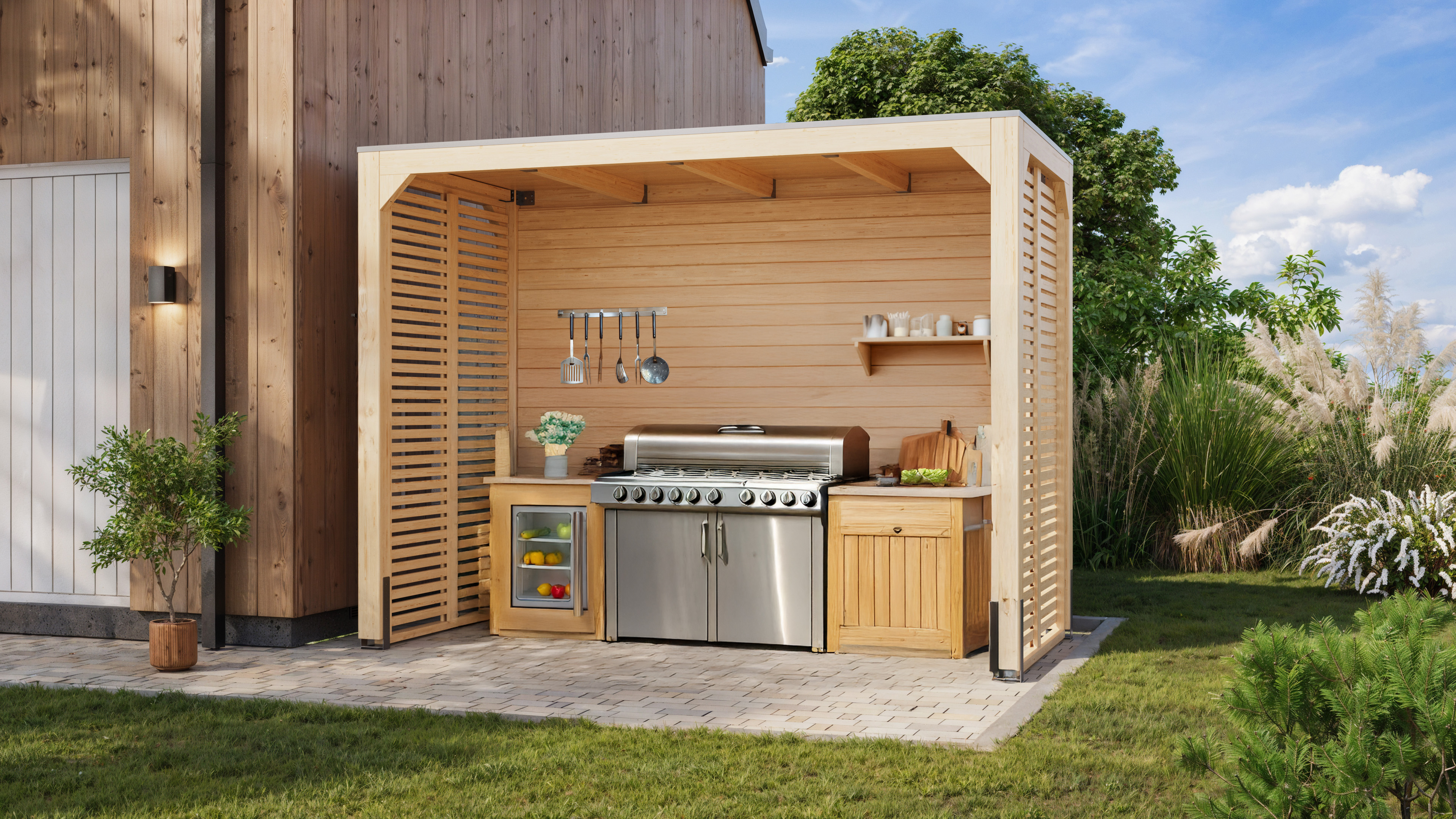 Grillküchenunterstand Grillpavillon Unterstand Cubus
