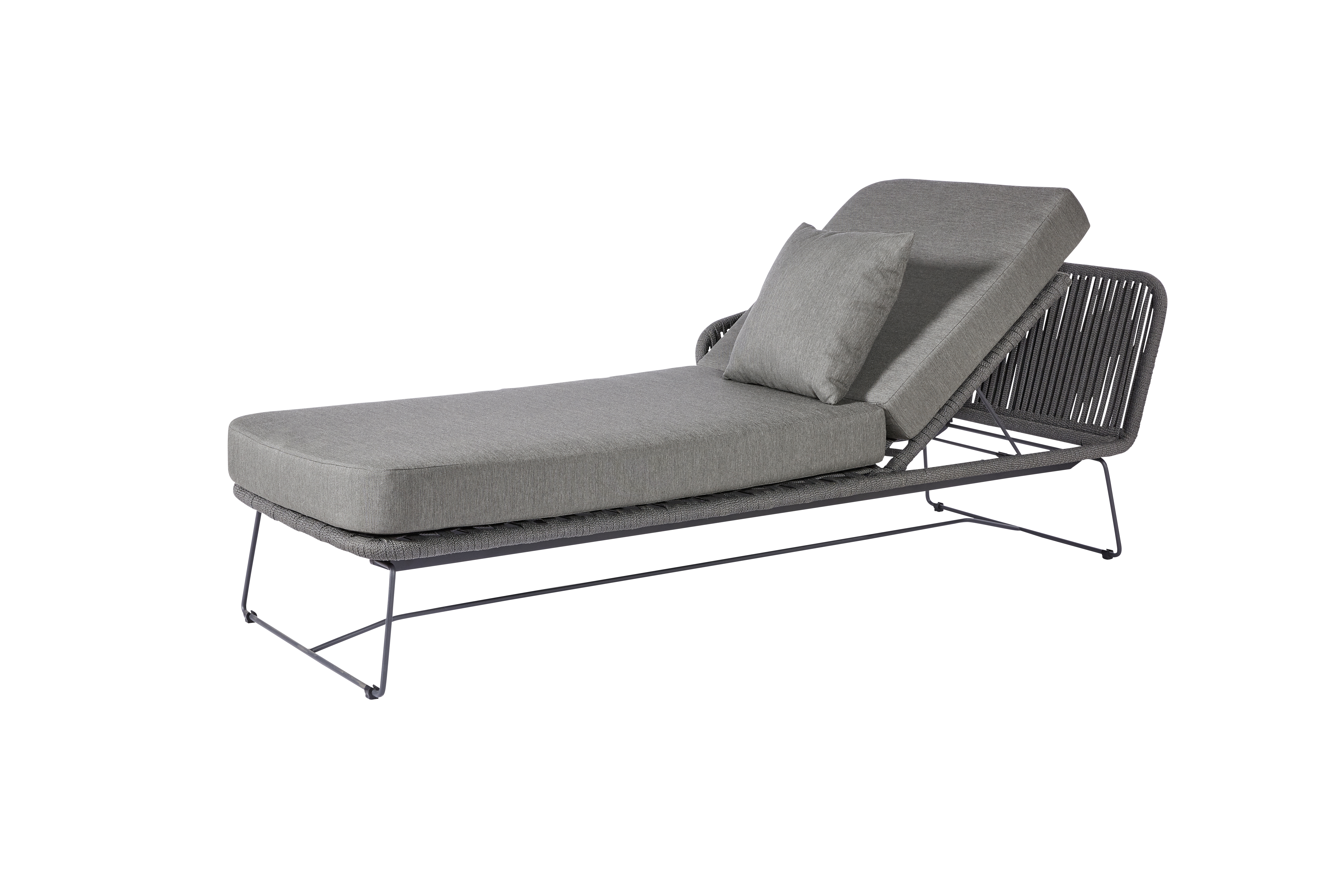 Diamond Garden Modul Daybed Milos Dark Grey links - Edelstahl dunkelgrau