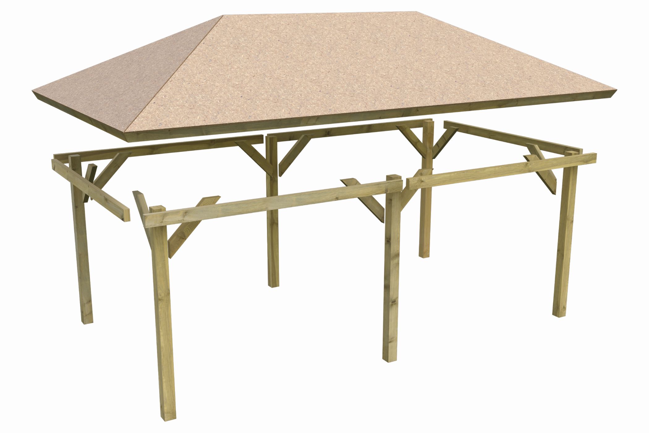 Pavillon Holm 2 mit Dachschindeln Rechteck schwarz / Lagerabverkauf