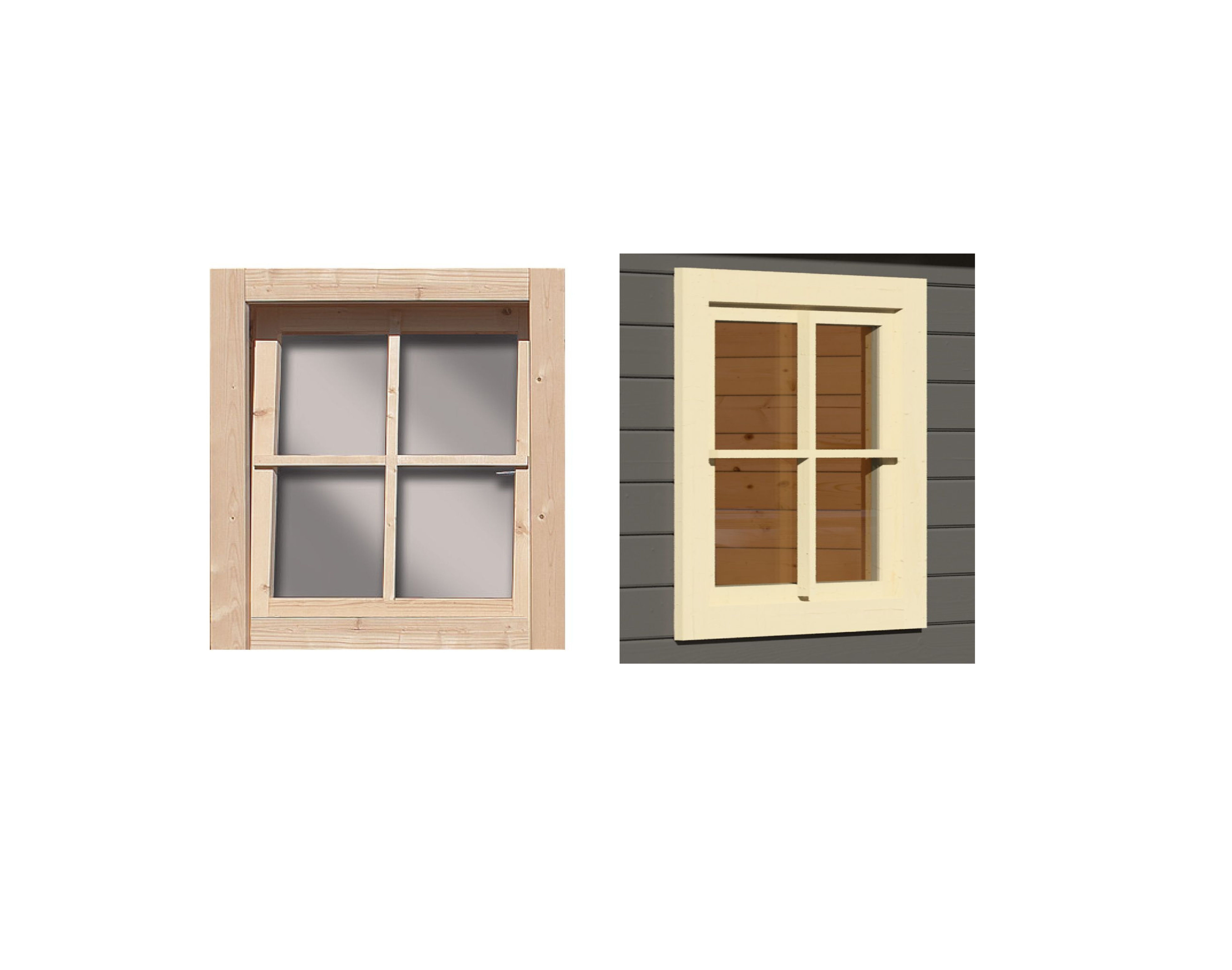 Dreh-/Kippfenster aus Echtglas 38 mm