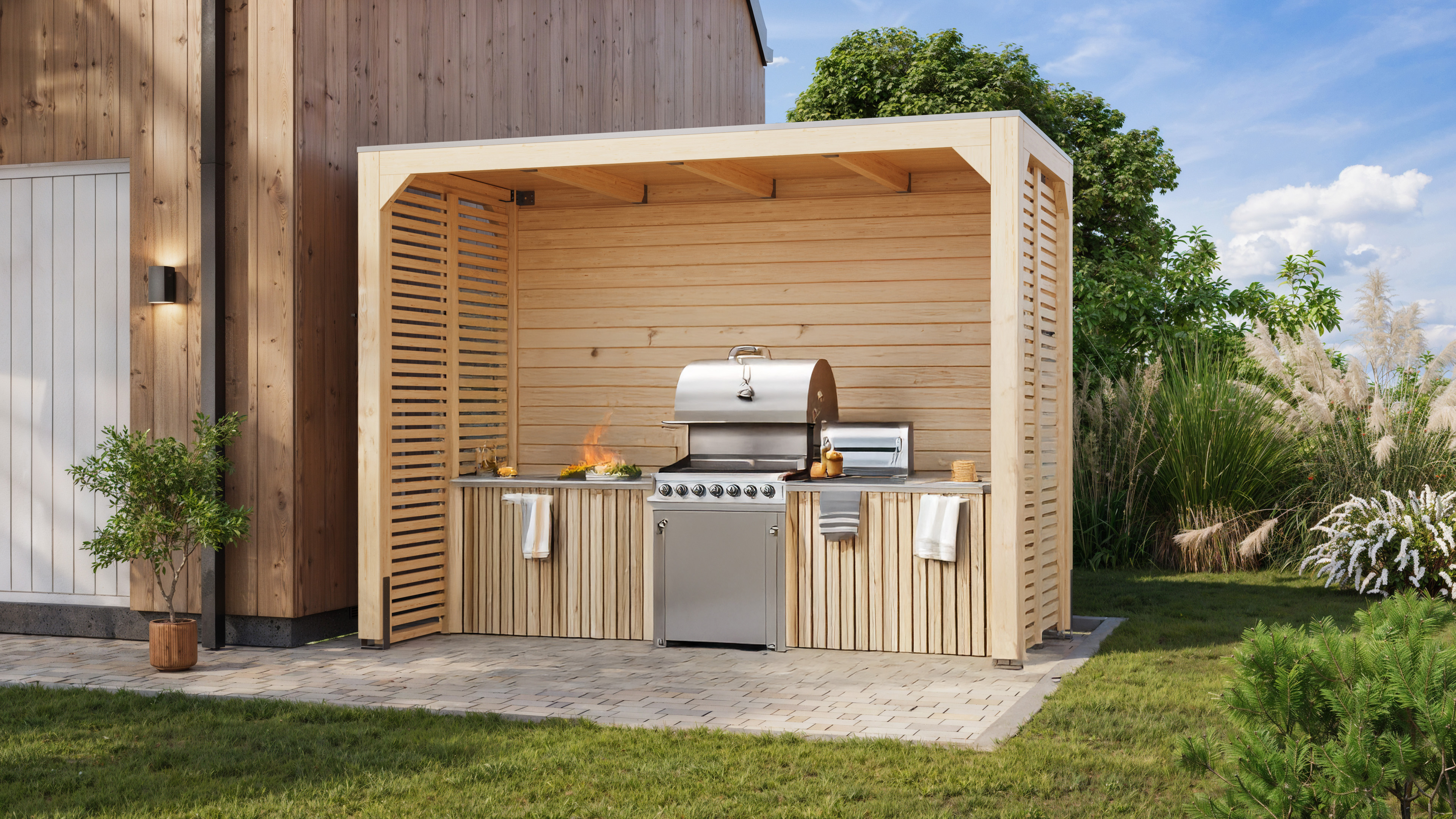 Grillküchenunterstand Grillpavillon Unterstand Cubus