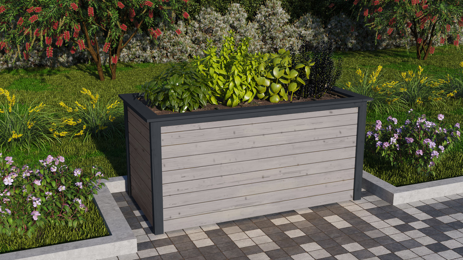 Hochbeet 3 wassergrau Sondermodell