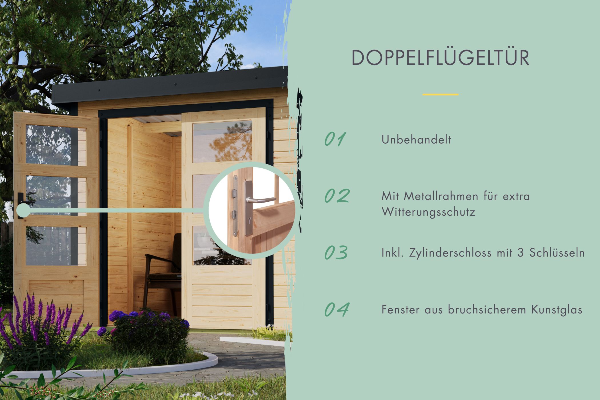 Gartenhaus Holz & Metall Jupiter 4