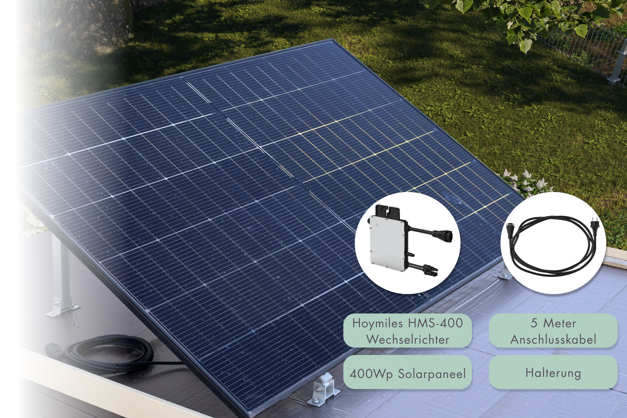 Solarkit Balkonkraftwerk 400Wp / Lagerabverkauf