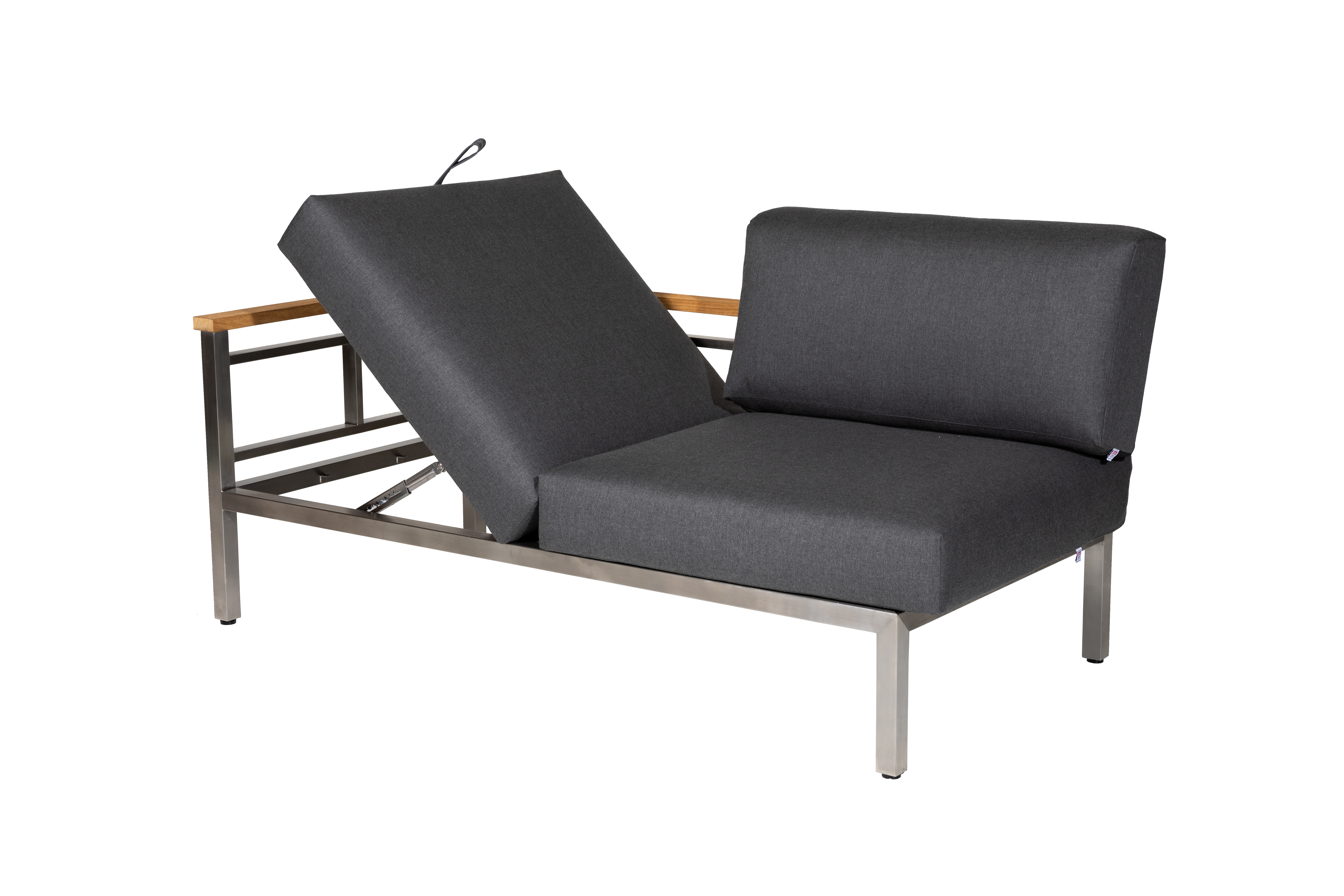 Diamond Garden Lounge Dining Bank Kreta Light Grey - Edelstahl dunkelgrau