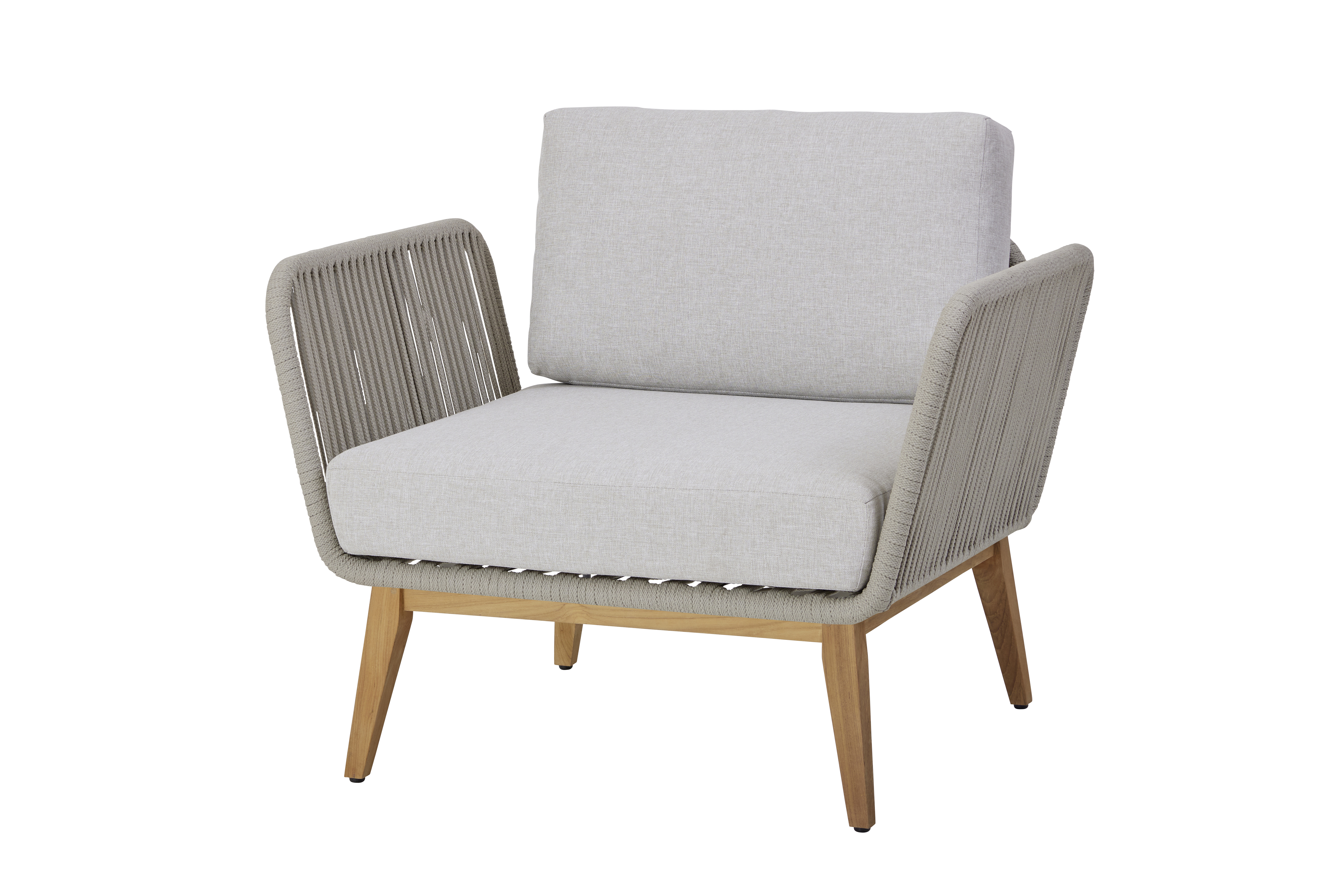 Diamond Garden Modullounge Milos Light Grey Sessel - TEAK