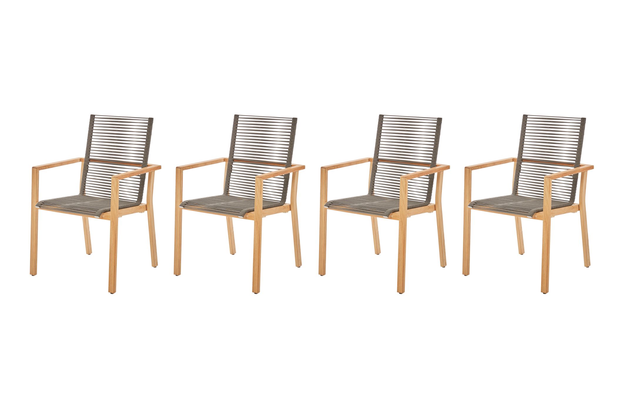 Diamond Garden Stuhl Atlanta Stapelstuhl Teak / 4er Set