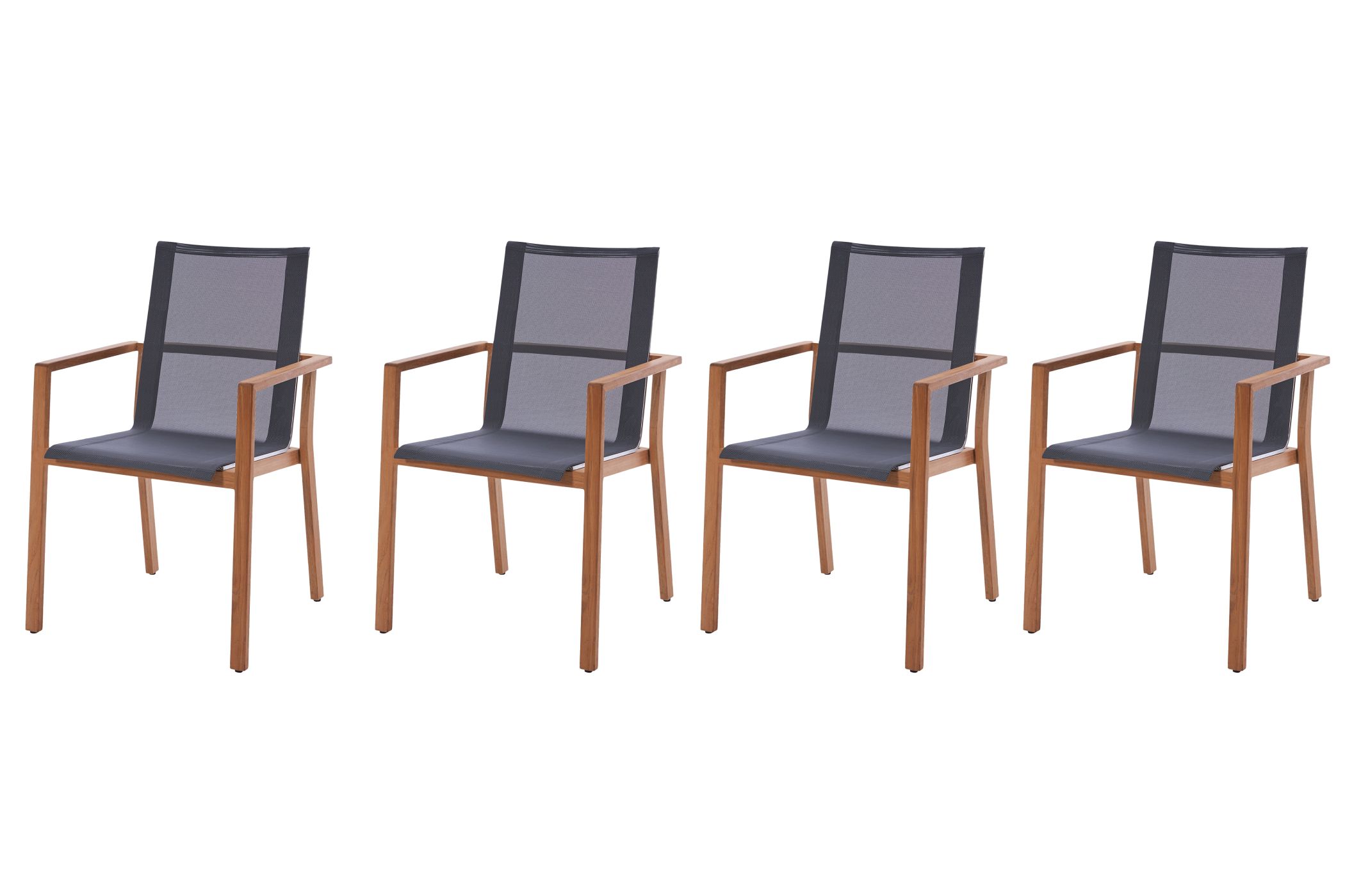 Diamond Garden Stuhl Venedig Stapelstuhl TEAK / 4er Set