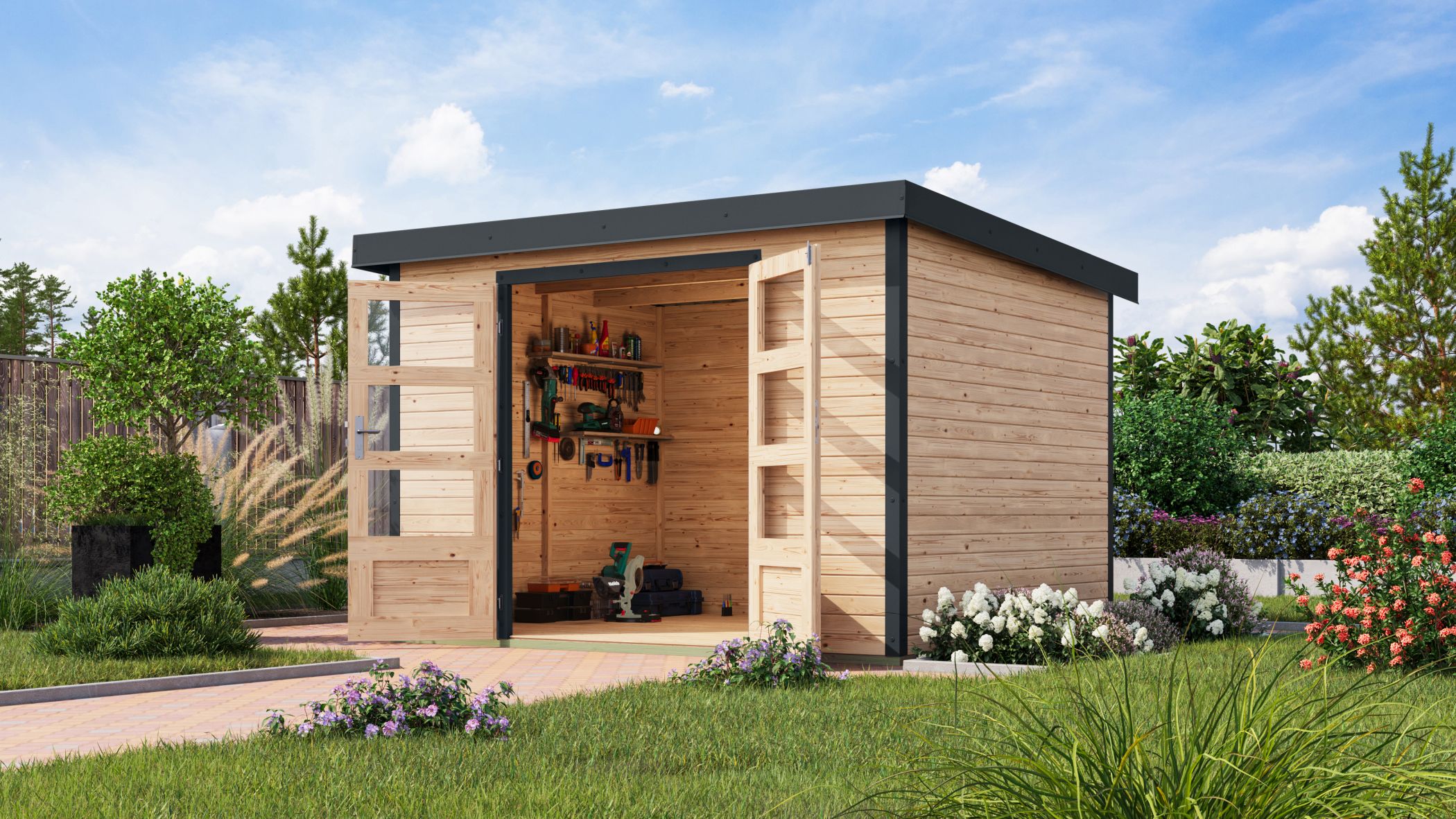 Gartenhaus Holz & Metall Jupiter 5