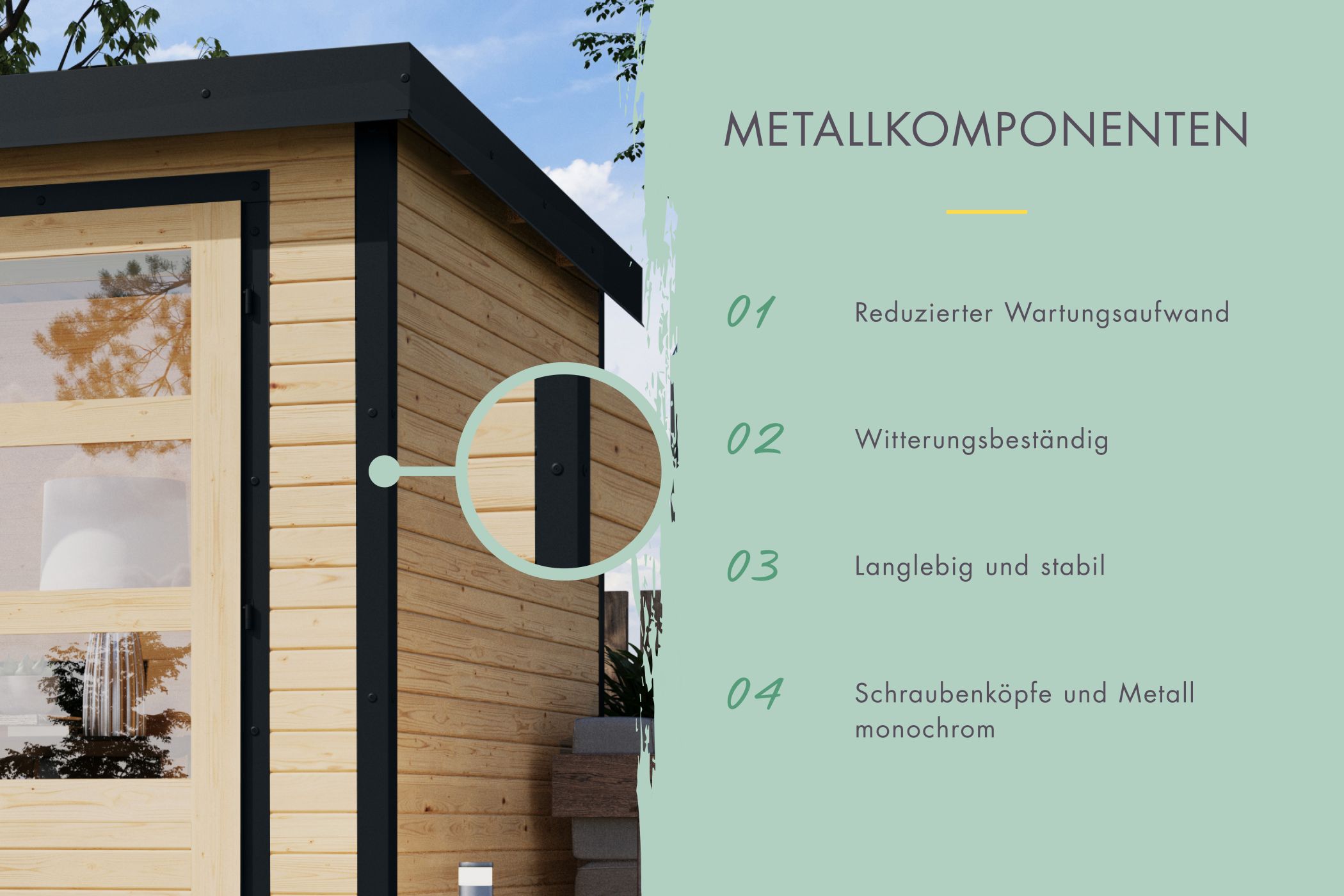 Gartenhaus Holz & Metall Jupiter 4