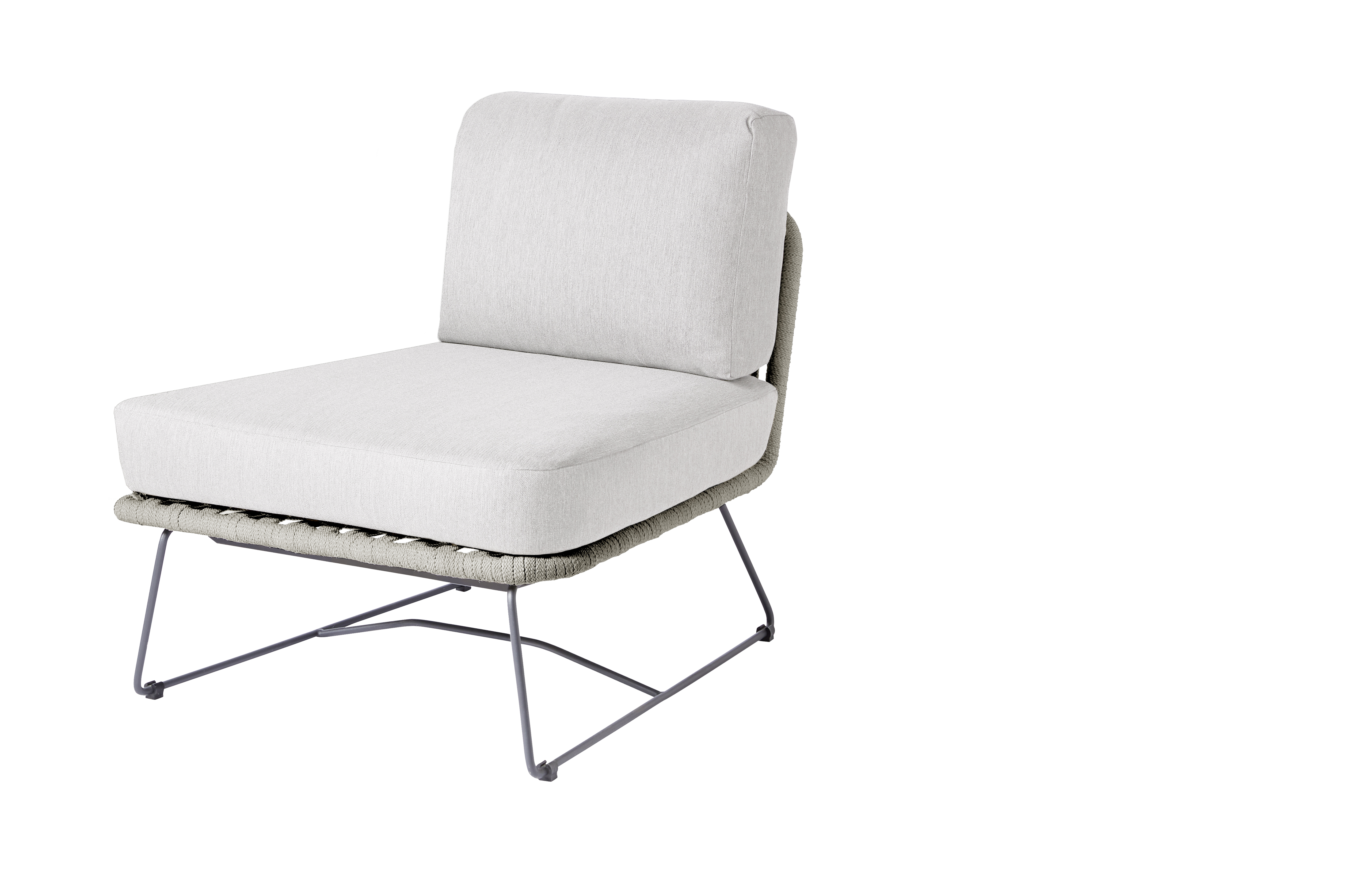 Diamond Garden Modullounge Milos Light Grey Mittelteil  - Edelstahl dunkelgrau