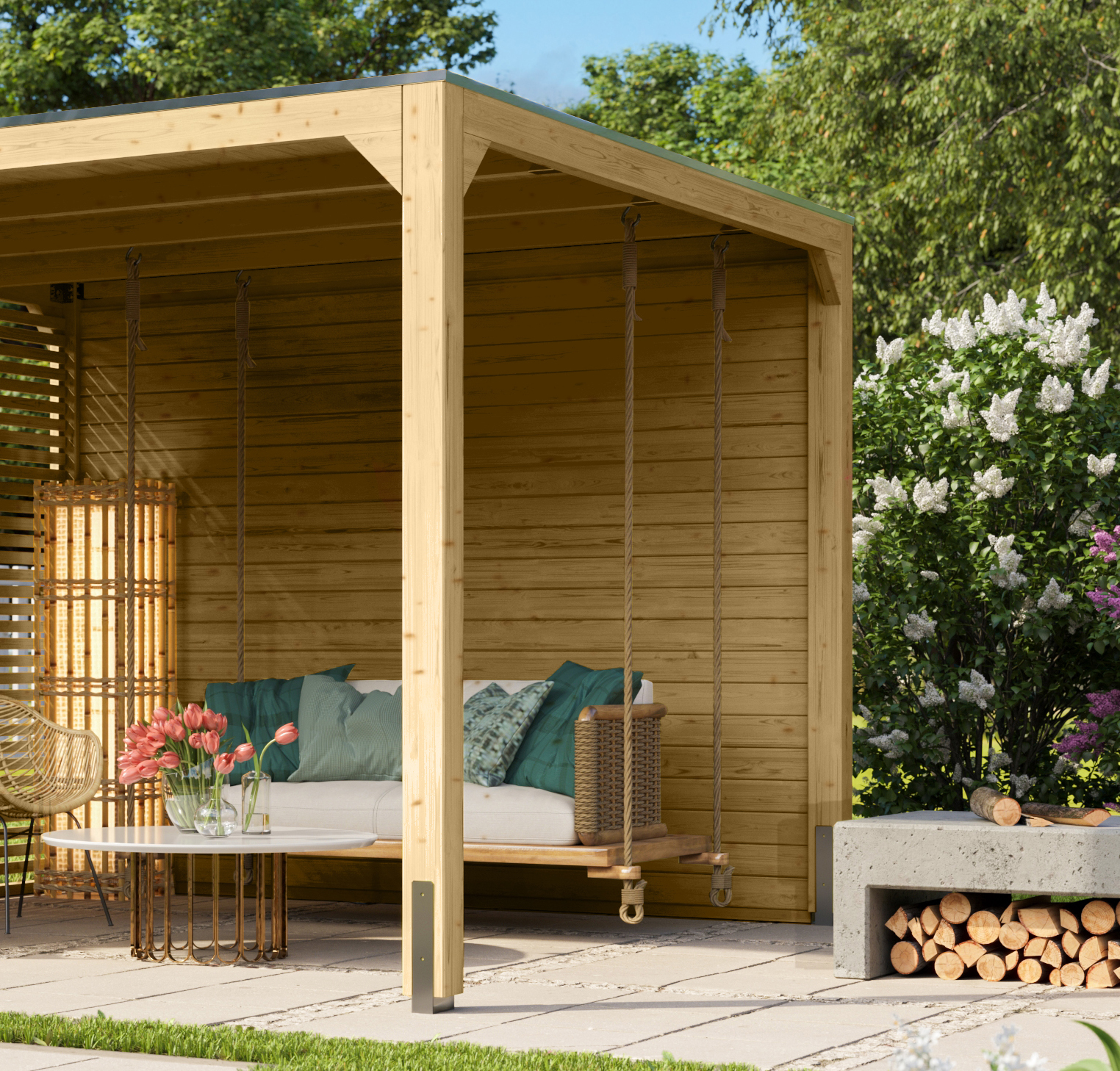 Cubus Pavillon Seitenwand / Cubus halb Rückwand