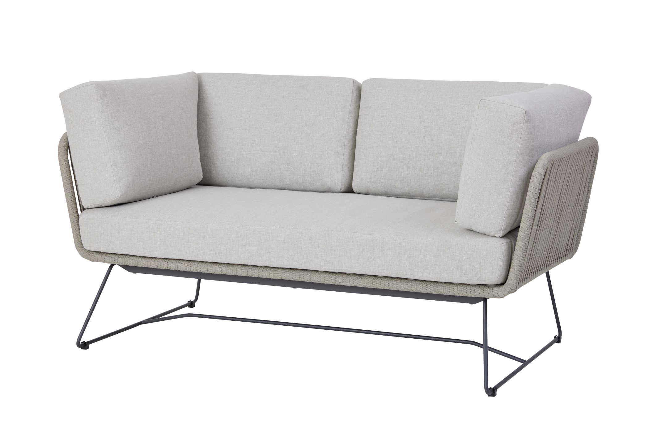 Diamond Garden Modullounge Milos Light Grey Sofa - Edelstahl dunkelgrau