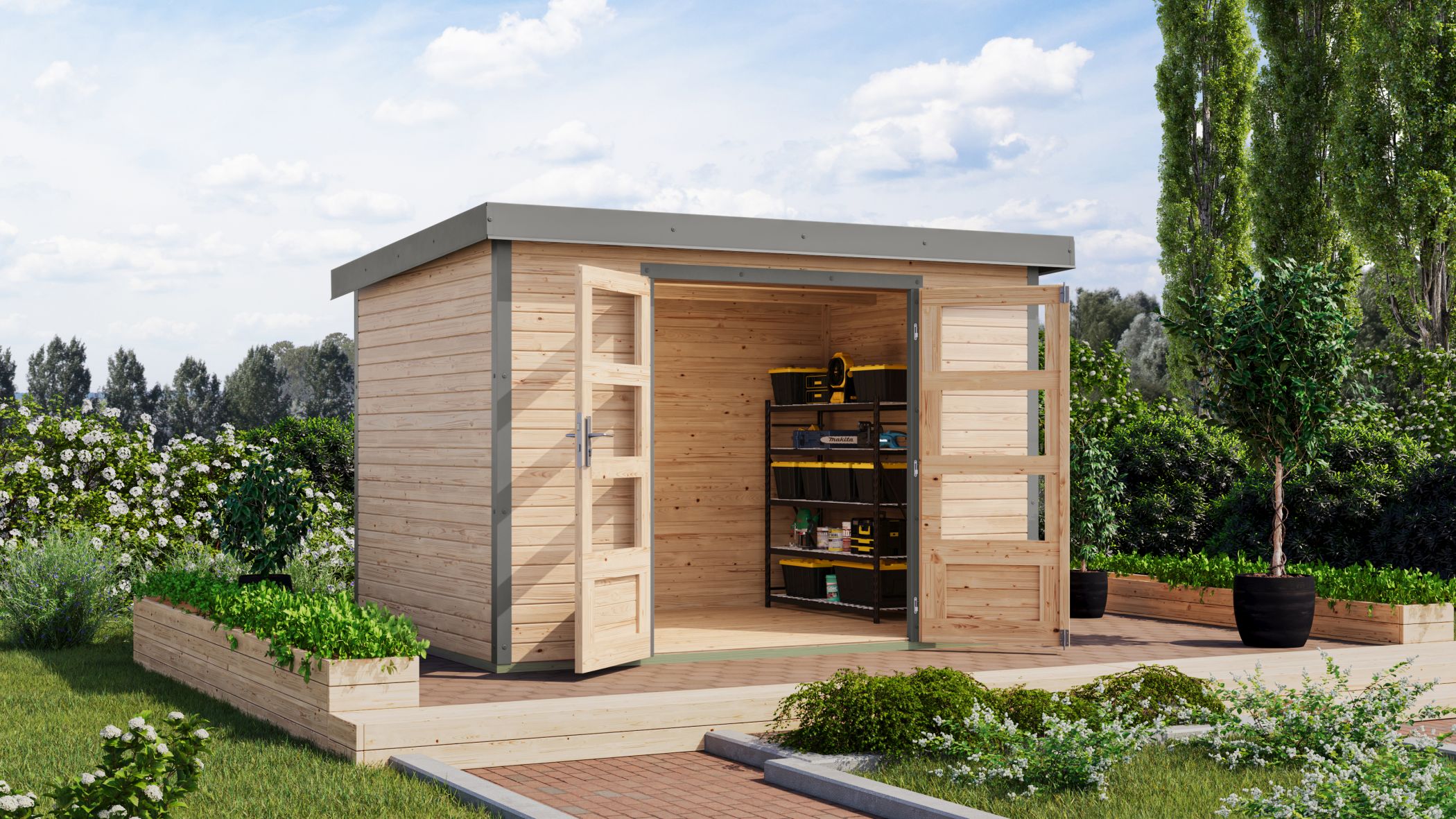 Gartenhaus Holz & Metall Jupiter 4