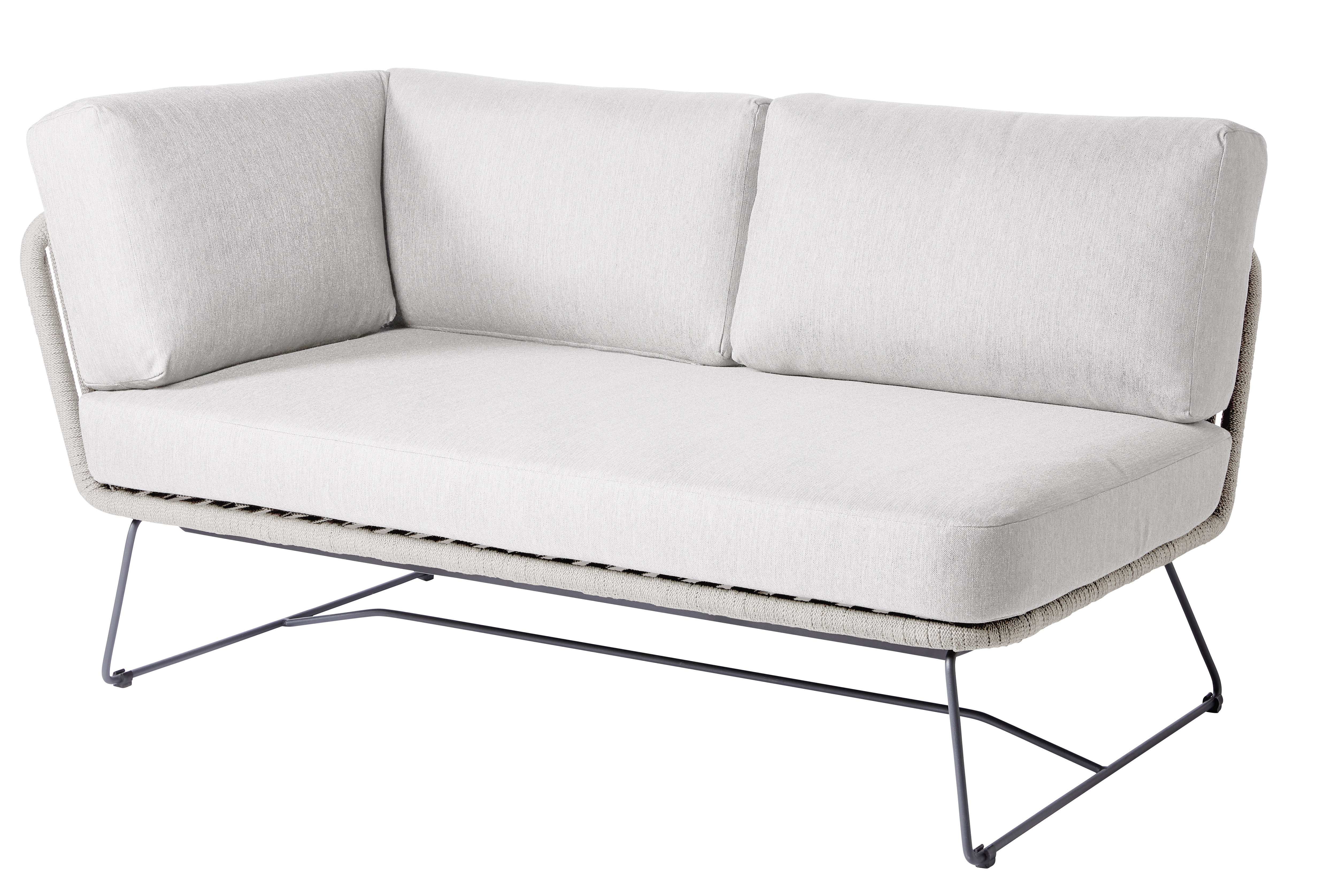 Diamond Garden Modullounge Milos Light Grey lange Ecke links - Edelstahl dunkelgrau