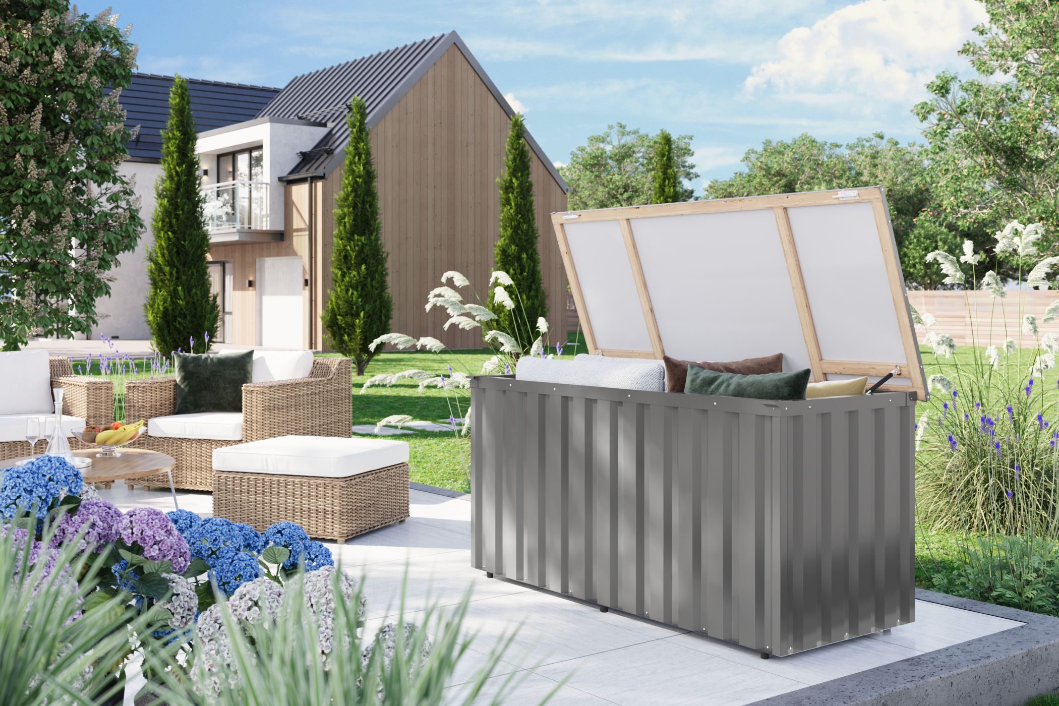 Topfpflanze, Pflanzgefäß, Innenarchitektur, Hinterhof, Gras