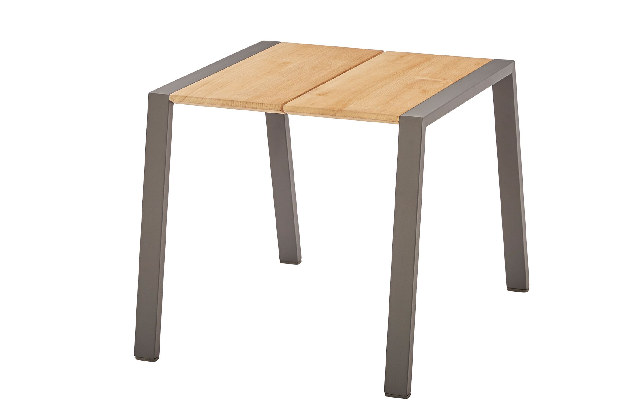 Diamond Garden Loungetisch Beistelltisch Mali Edelstahl dunkelgrau pulverbeschichtet / Premium Teak