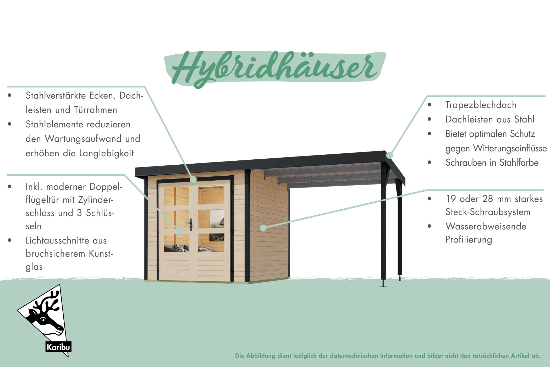 Gartenhaus Holz & Metall Merkur