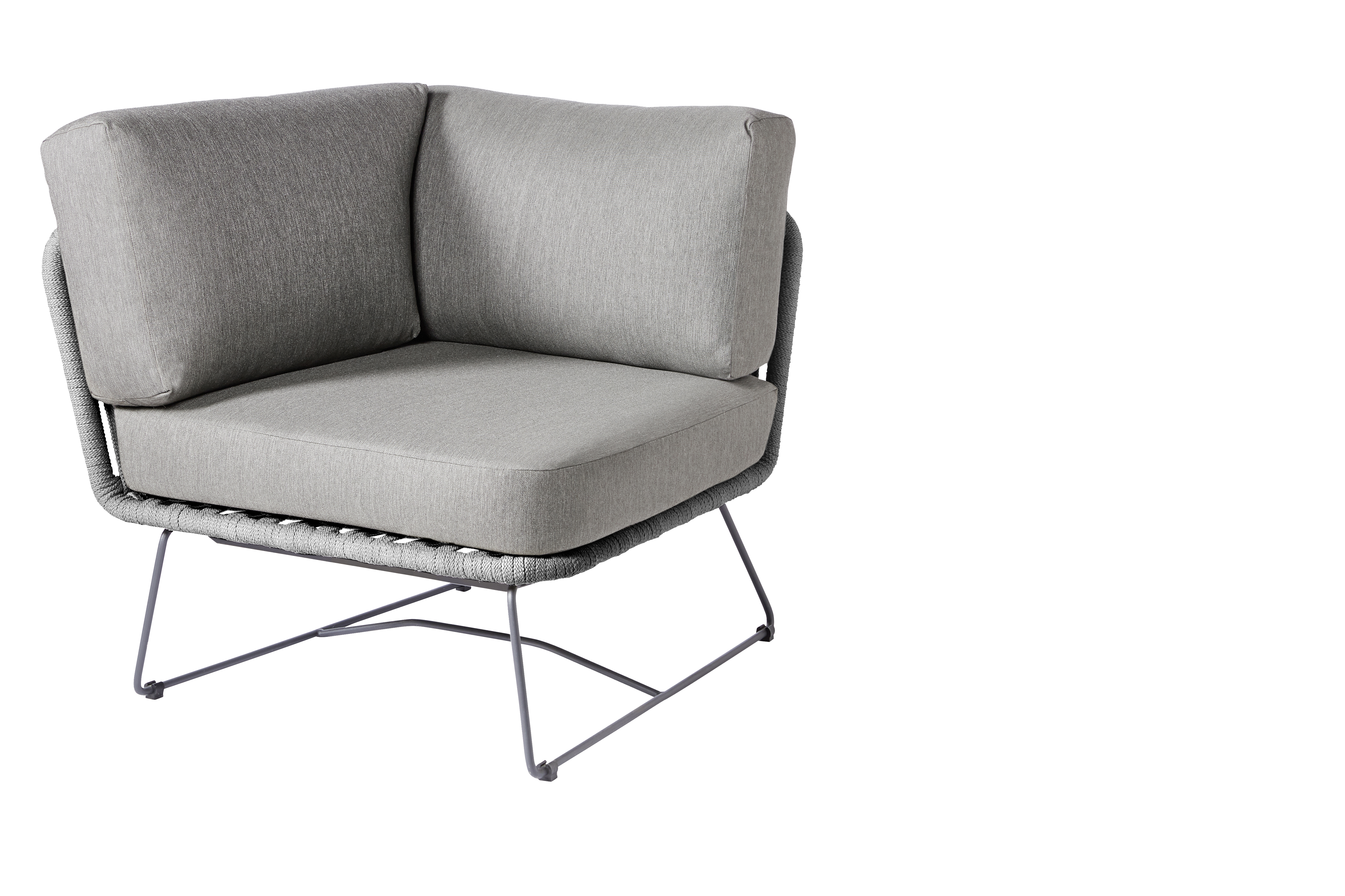 Diamond Garden Modullounge Milos Dark Grey Eckteil - Edelstahl dunkelgrau