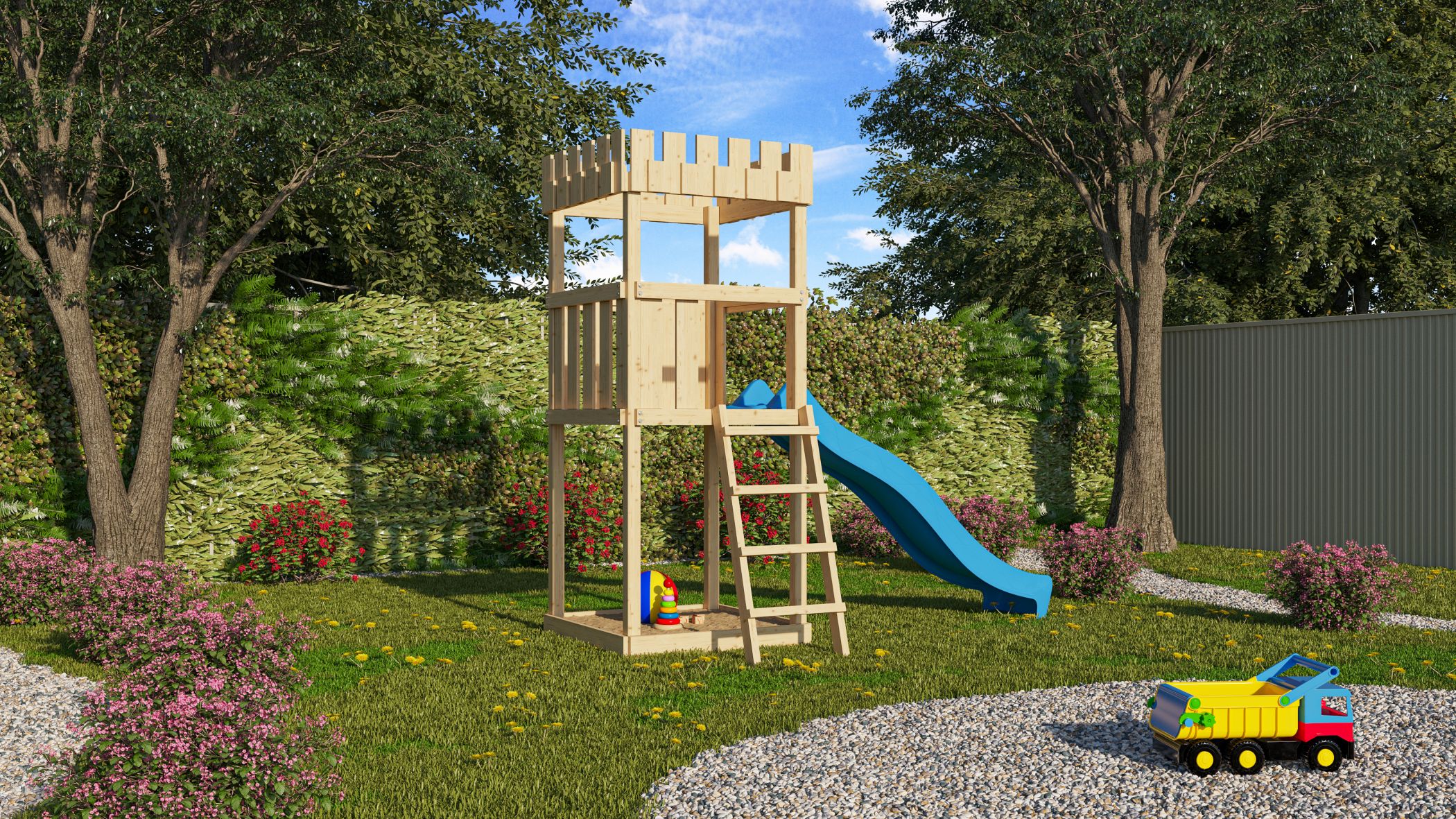 Spielbereich, Spielbereich im Freien, Draußen, Gras, Pflanze