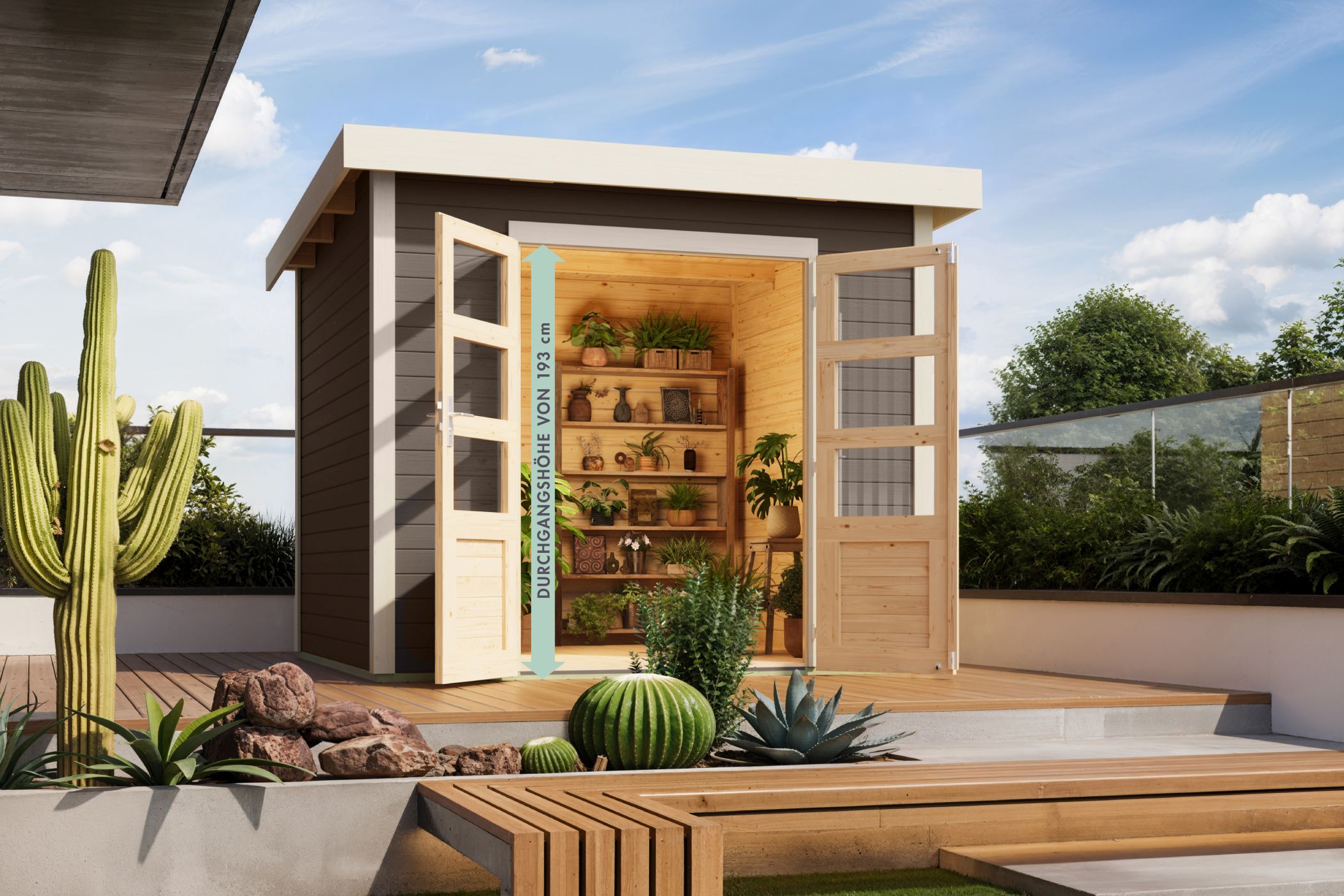 Gartenhaus Kolbin 6 XXL (Extra hohe Tür)