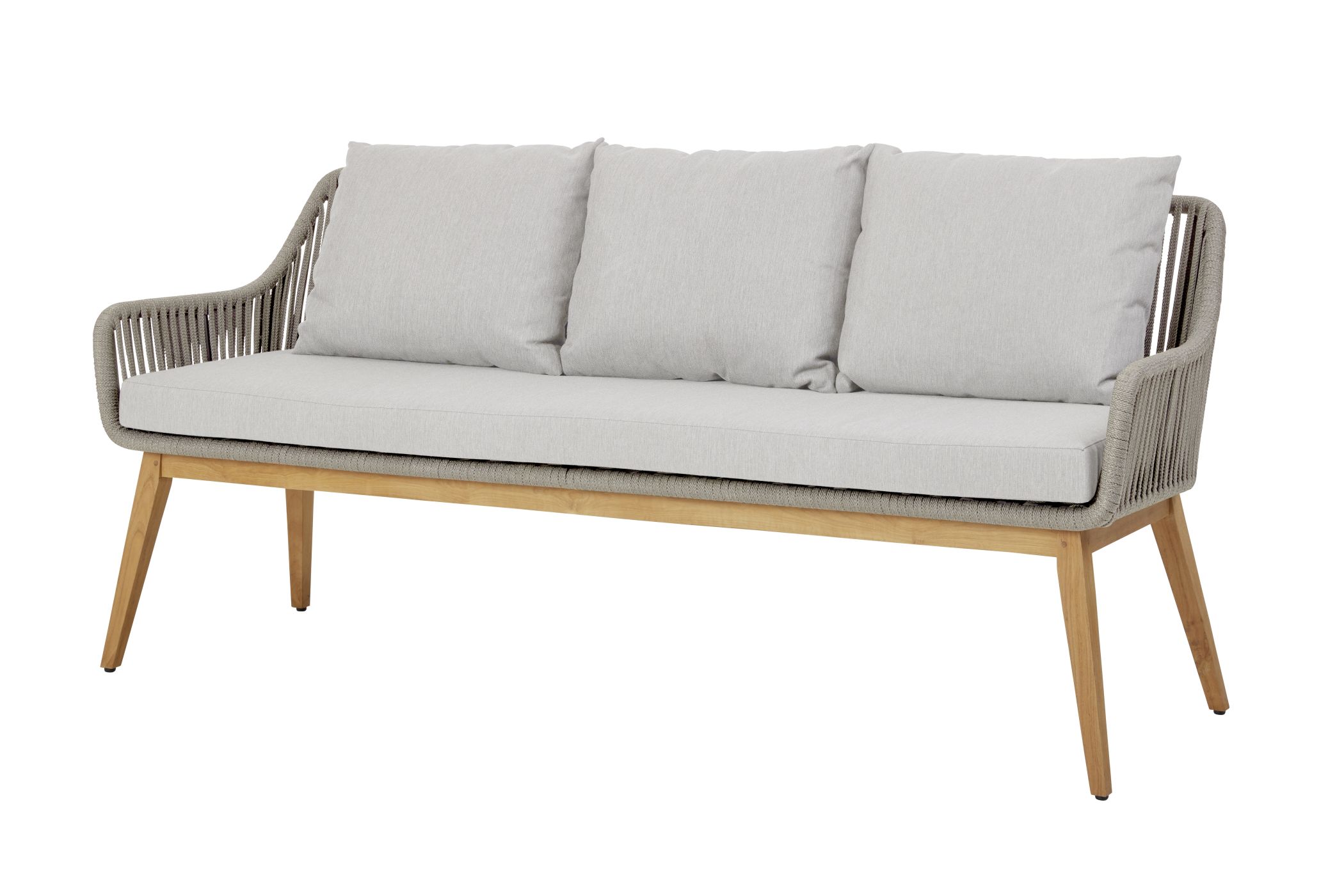 Diamond Garden Lounge Dining Bank Kreta Light  Grey - TEAK
