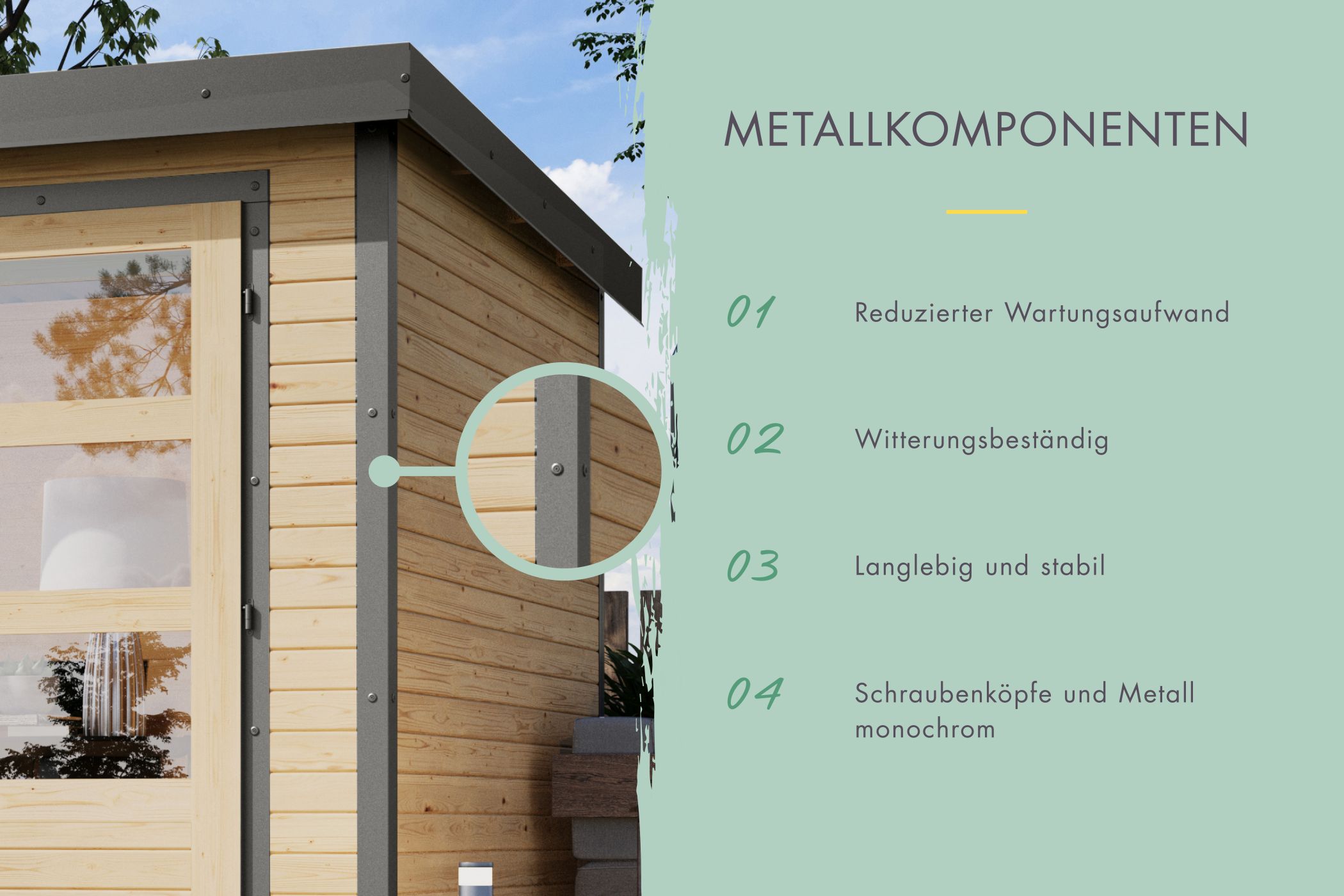Gartenhaus Holz & Metall Jupiter 3,5