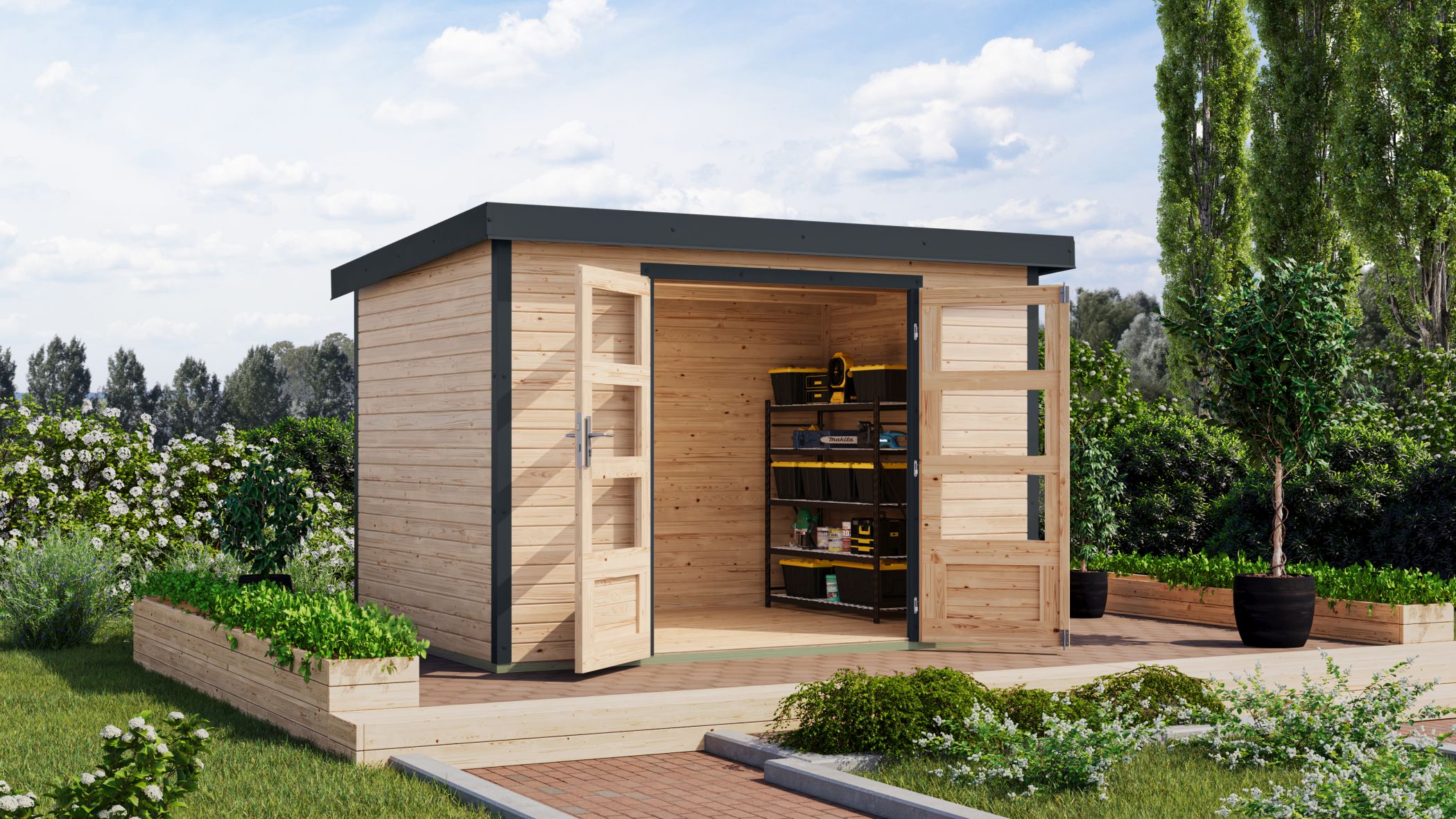 Gartenhaus Holz & Metall Jupiter 4