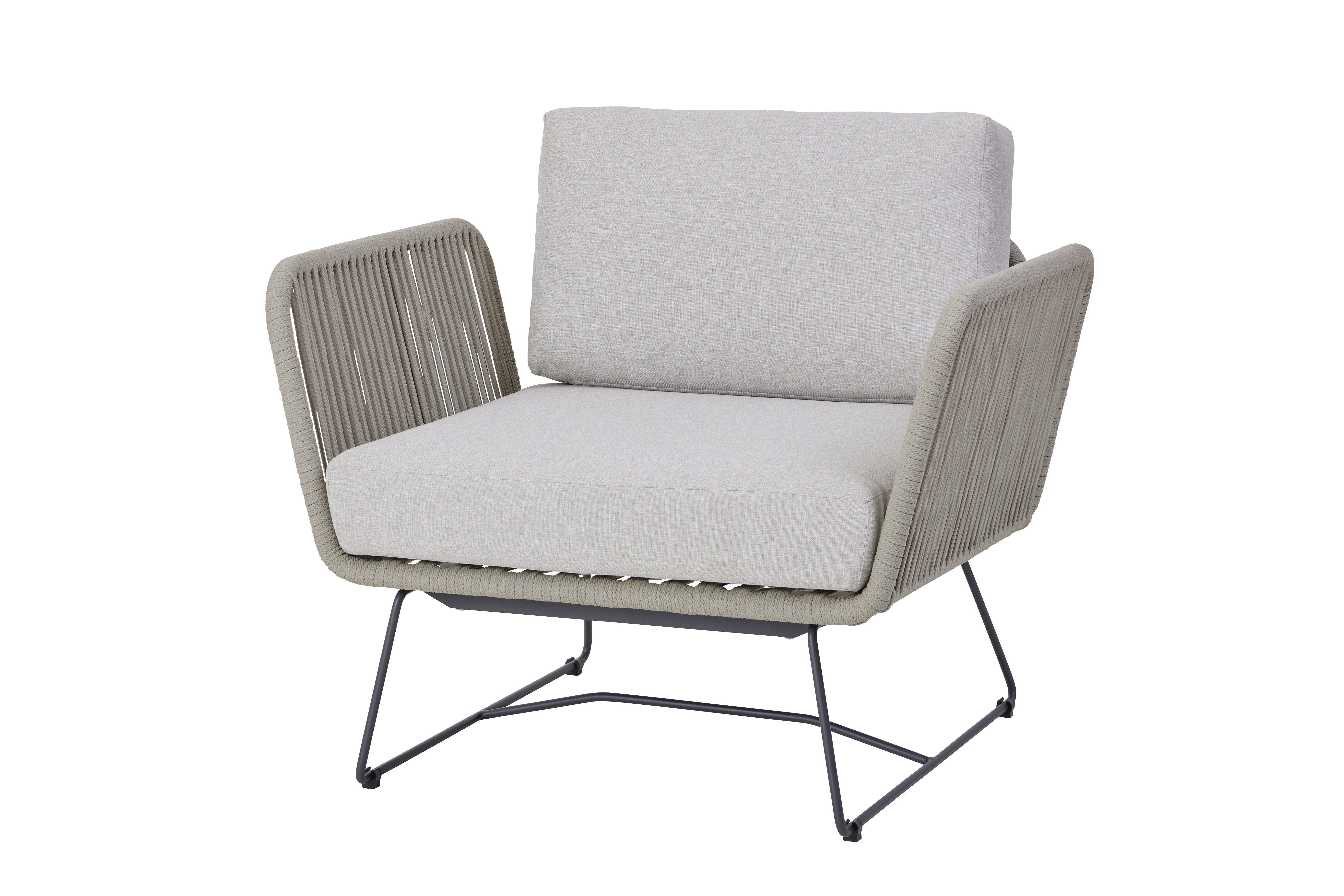 Diamond Garden Modullounge Milos Light Grey Sessel - Edelstahl dunkelgrau