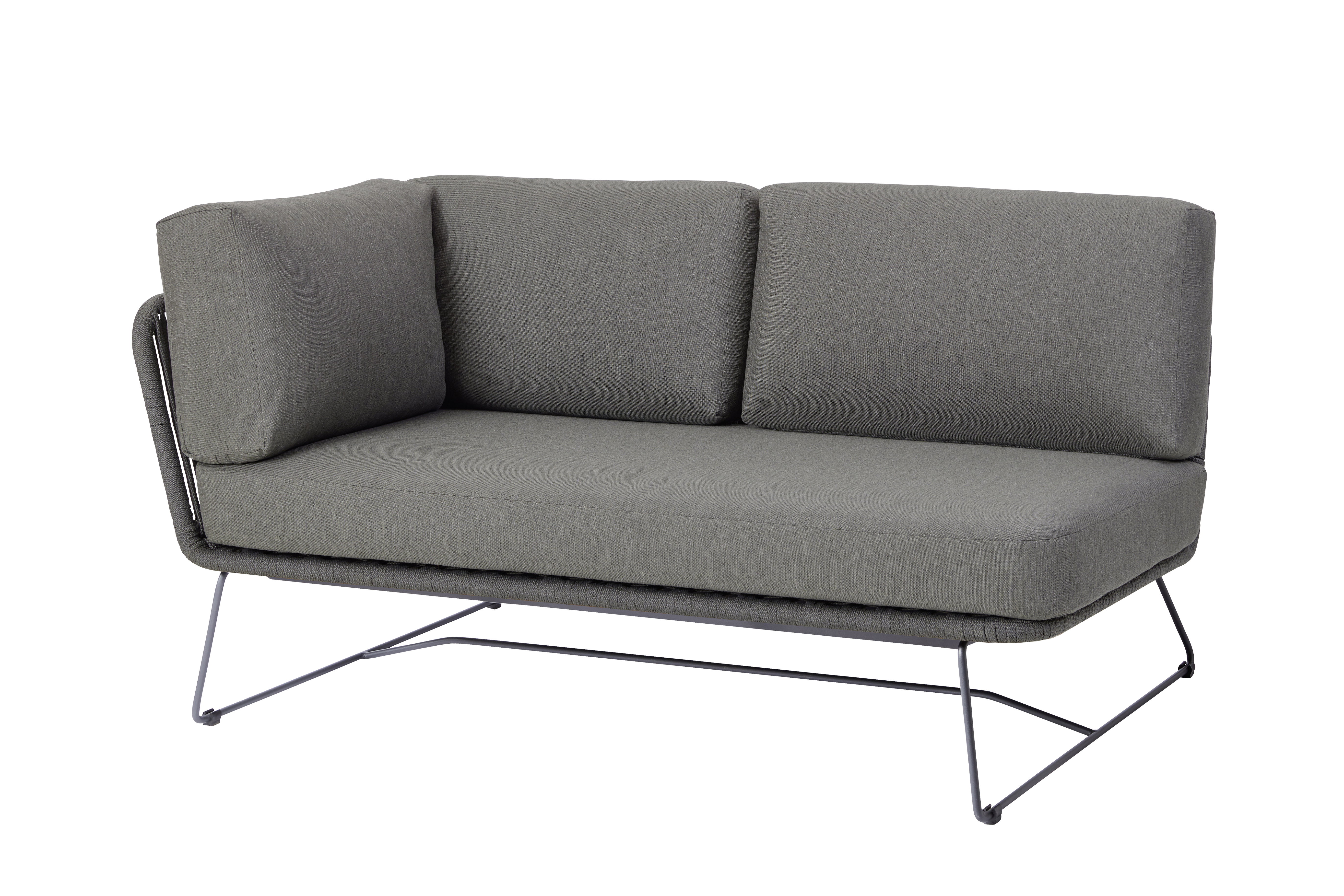 Diamond Garden Modullounge Milos Dark Grey lange Ecke links - Edelstahl dunkelgrau